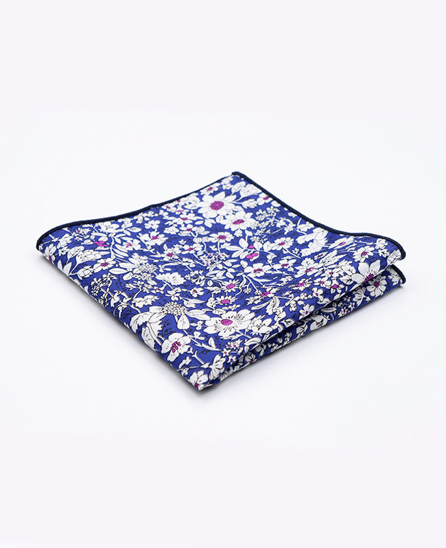 Einstecktuch Liberty Blau n°1 aus Baumwolle | Clovis - Unipap's