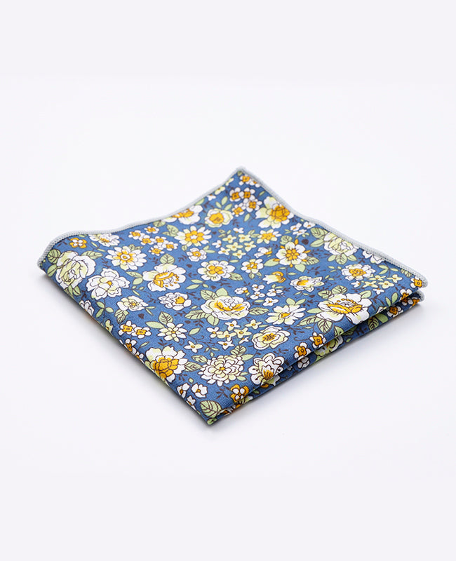 Einstecktuch Liberty Blau Nr. 2 aus Baumwolle | Gaspard - Unipap's