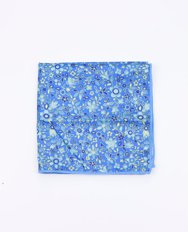 Einstecktuch Liberty Blau Nr. 3 aus Baumwolle «Gaspard»