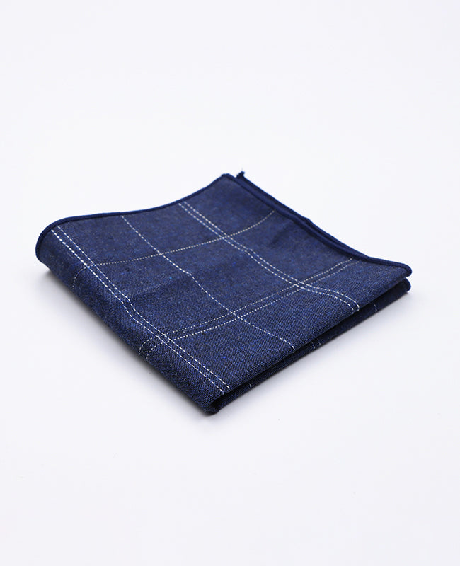 Einstecktuch Tartan Blau aus Baumwolle | Marcel - Unipap's