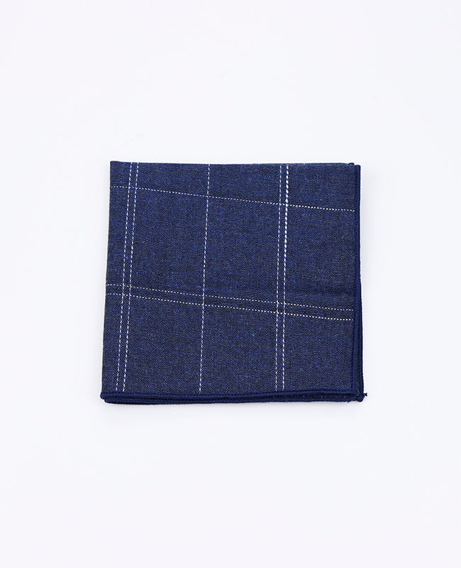 Einstecktuch Tartan Blau aus Baumwolle | Marcel - Unipap's