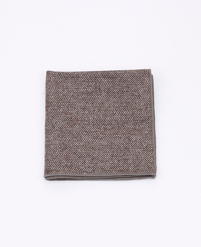 Einstecktuch Tartan Grau Nr. 12 aus Wolle «Norbert»