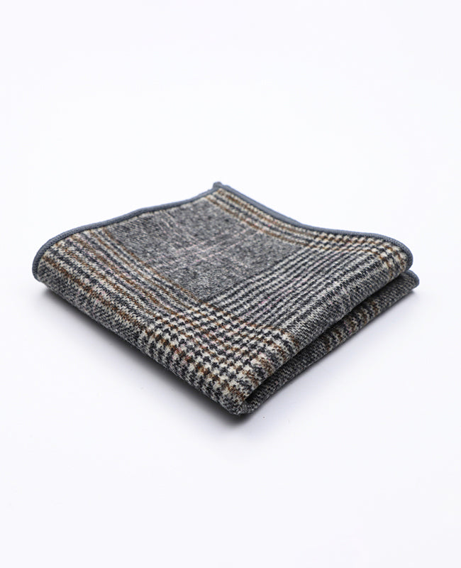 Einstecktuch Tartan Grau Nr. 7 aus Wolle | Norbert - Unipap's