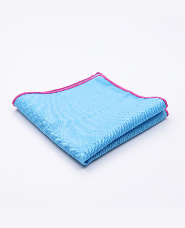 Einstecktuch Blau Unisex Nr. 2 aus Leinen 