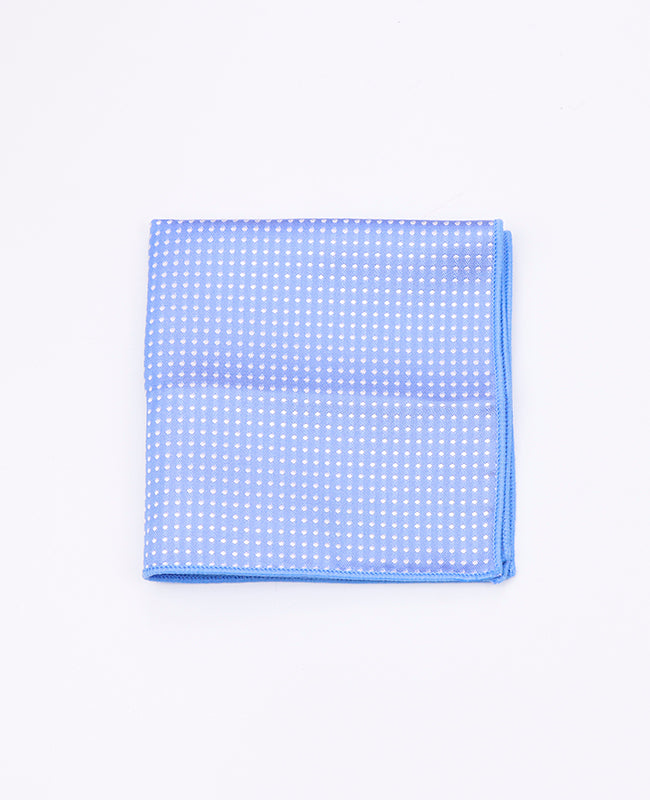 Blaues Einstecktuch Nr. 2 mit Punkten aus Polyester «Louis»