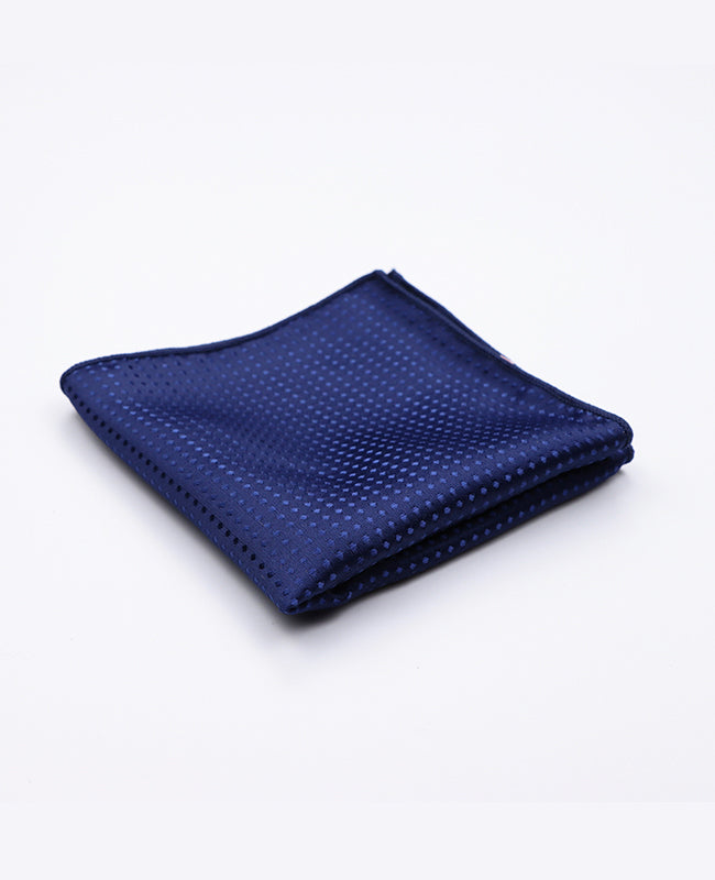 Blaues Einstecktuch Nr. 3 mit Punkten aus Polyester „Louis"