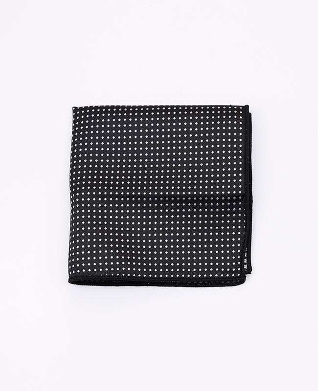 Schwarzes Einstecktuch Nr. 2 mit Punkten aus Polyester «Louis»