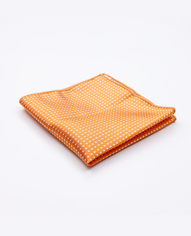 Einstecktuch Orange mit Punkten aus Polyester „Louis"