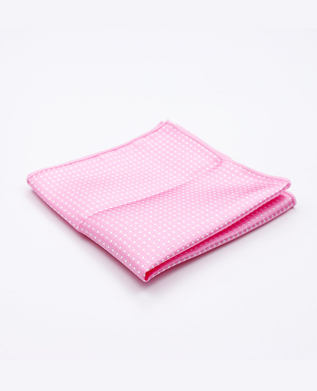 Rosa Einstecktuch n°1 mit Punkten aus Polyester «Louis»