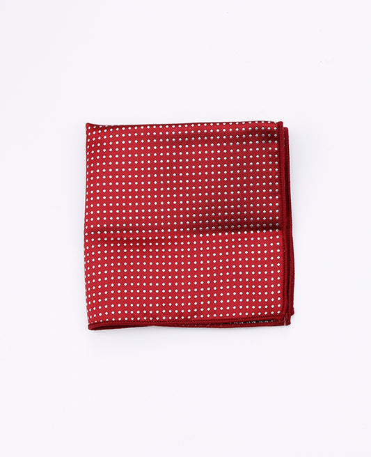Pochette de Costume Rouge n°2 à Pois en Polyester «Louis»
