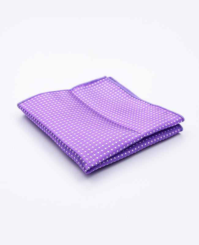 Violettes Einstecktuch Nr. 1 mit Punkten aus Polyester «Louis»