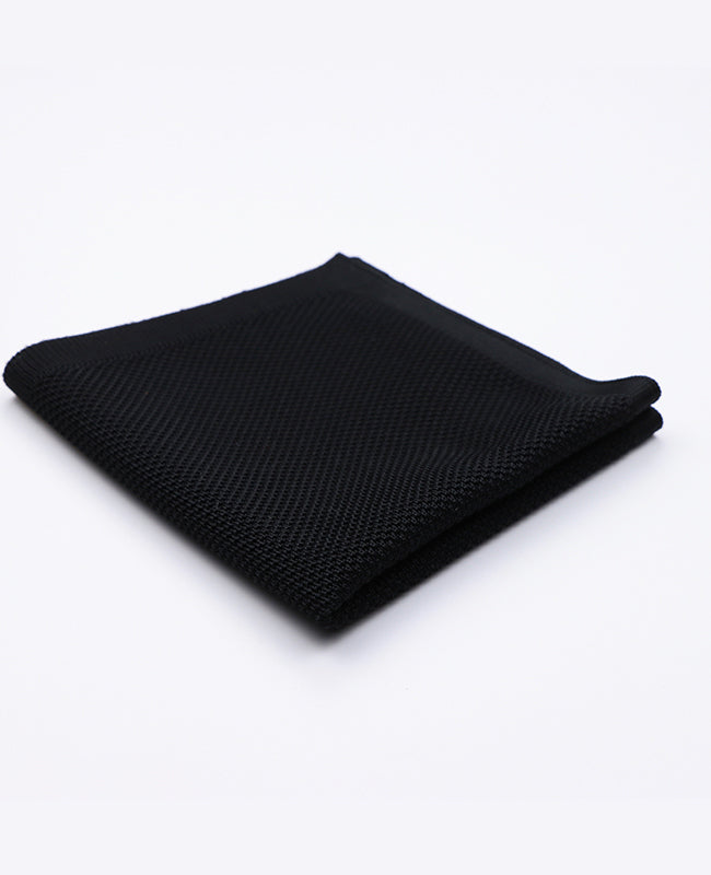 Schwarzes Einstecktuch aus Strick „Léon"