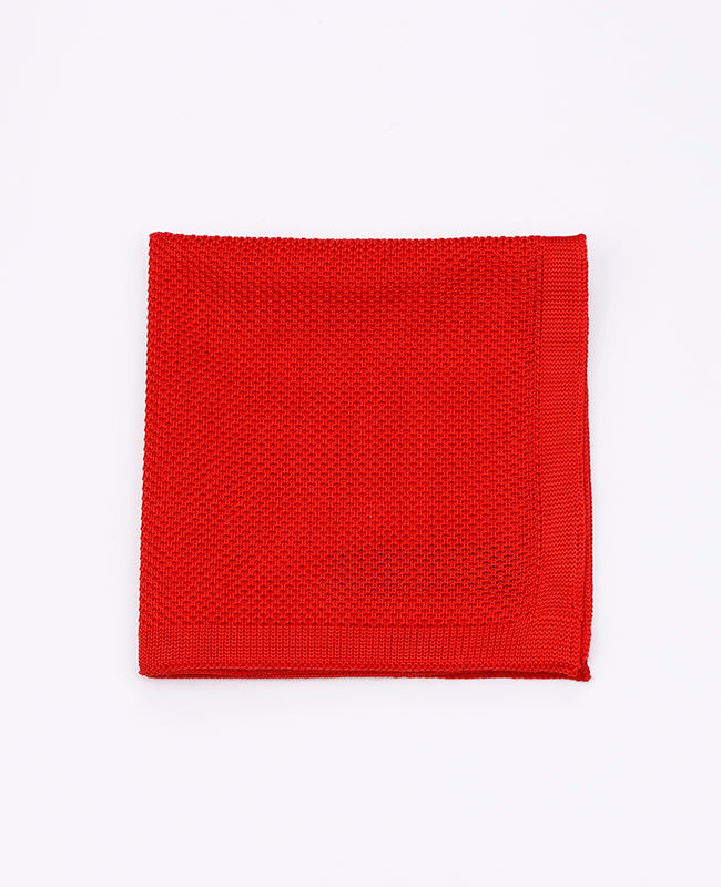 Rotes Einstecktuch n°2 aus Strick «Léon»