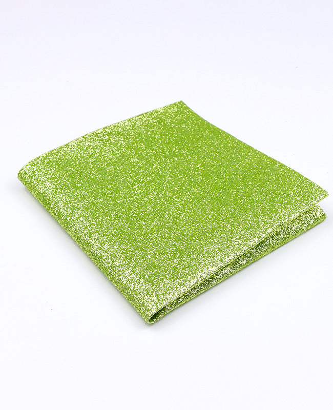 Einstecktuch mit grünen Pailletten Nr. 3 aus Polyester «Olive»