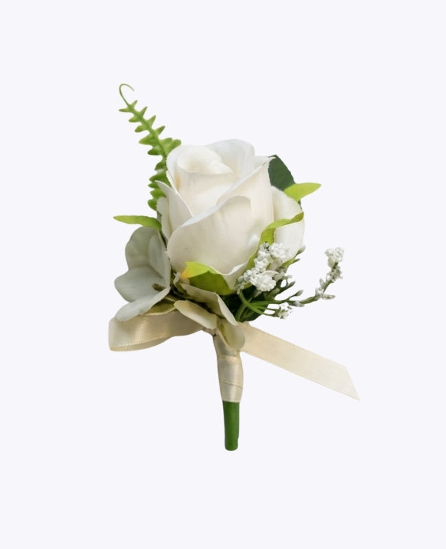 Boutonnière Fleur Beige Homme «Gabriel»