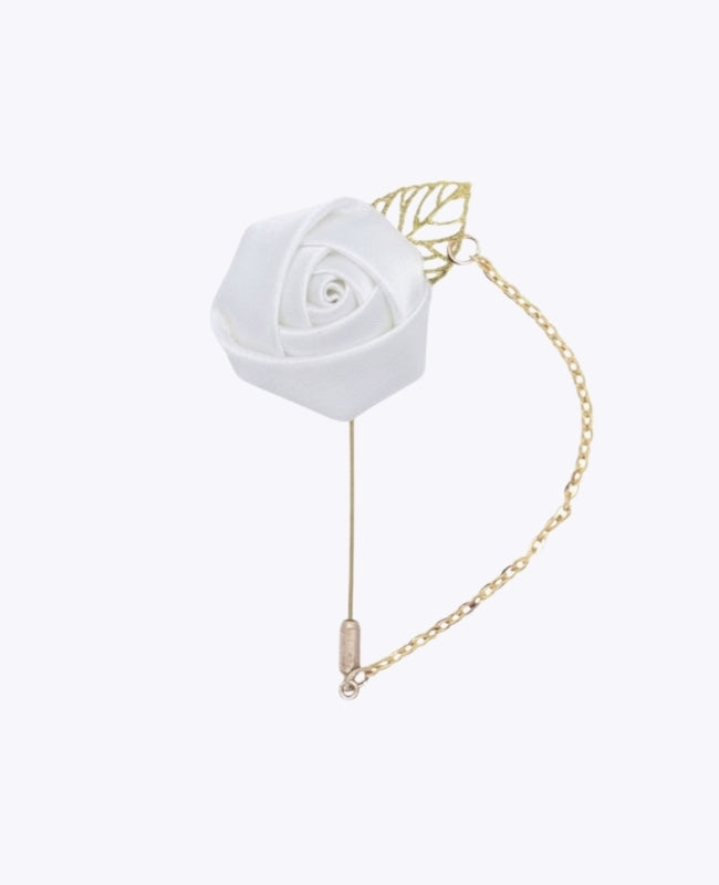 Boutonnière Fleur Blanc Homme «Alfred»
