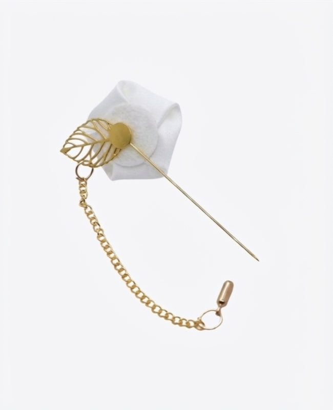 Boutonnière Fleur Blanc Homme «Alfred»