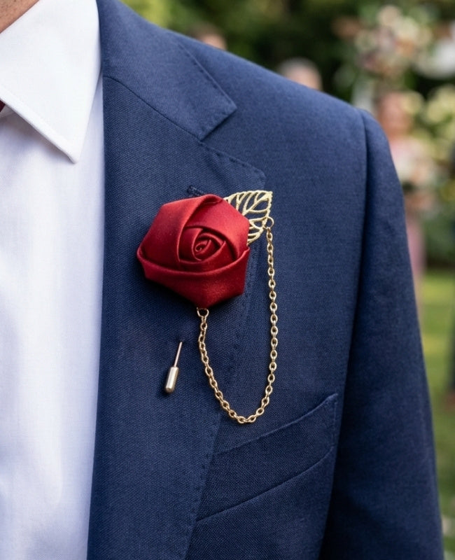 Blumen-Anstecknadel Rot Herren «Alfred»