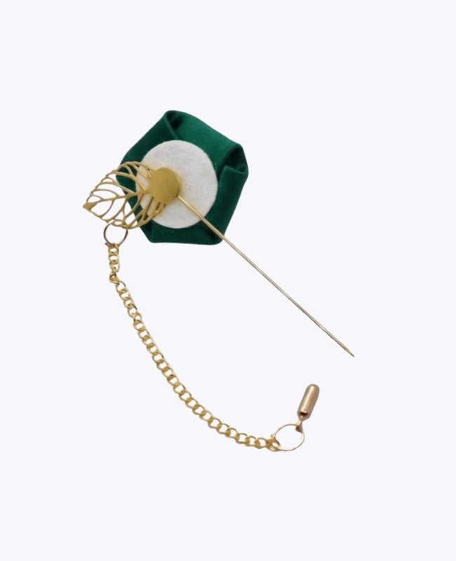 Blumen-Anstecknadel Grün Herren «Alfred»