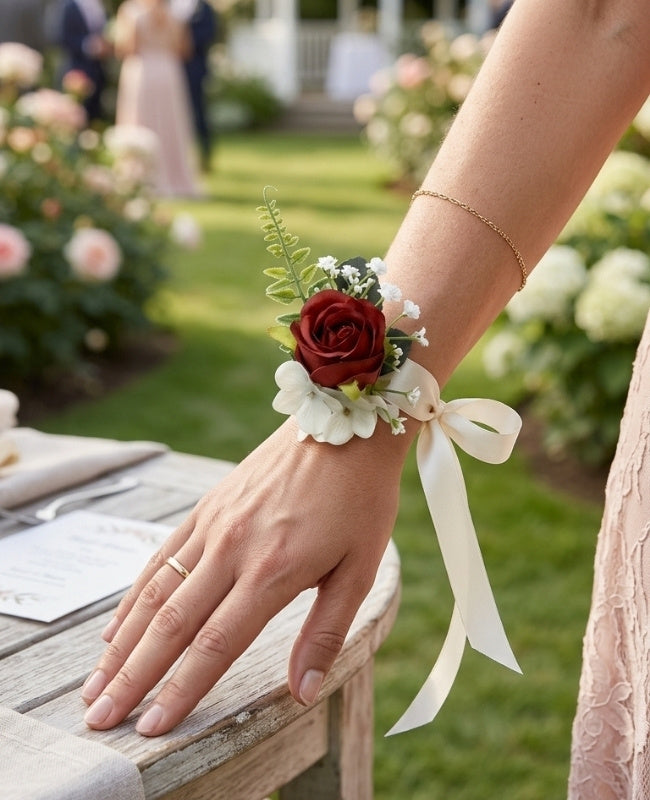 Blumenarmband Rot Damen "Gabriel"