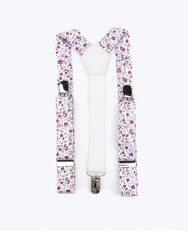 Hosenträger Kinder Liberty Violett Baumwolle «Gaspard»