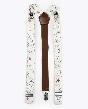 Hosenträger Liberty Weiß n°8 Baumwolle «Charles»