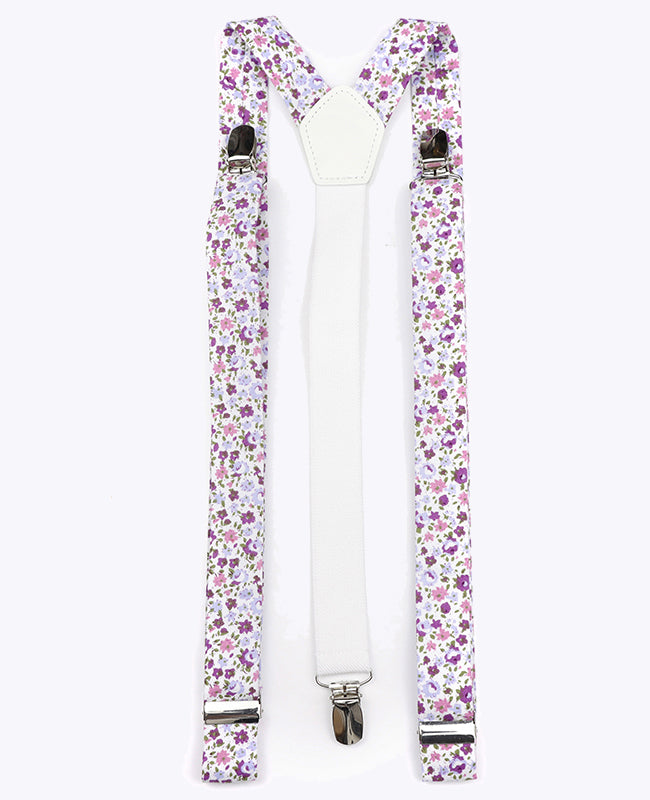 Hosenträger Liberty Violett Herren Baumwolle «Gaspard»