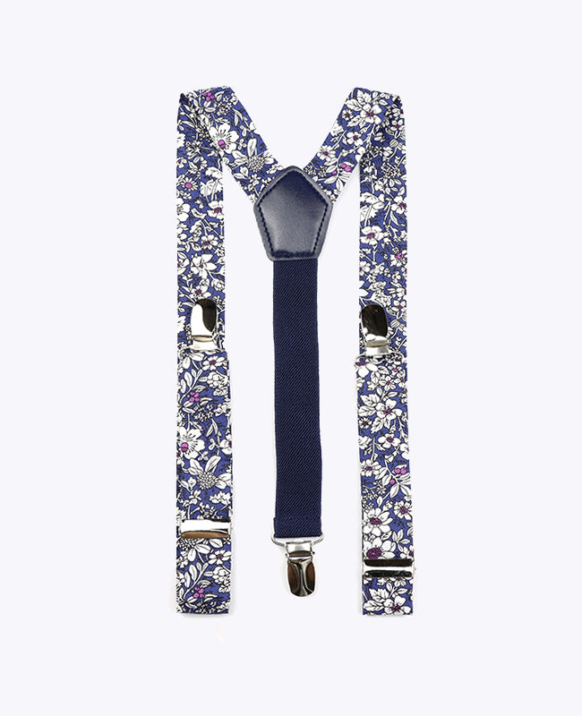 Hosenträger Kinder Liberty Blau n°1 Baumwolle «Clovis»