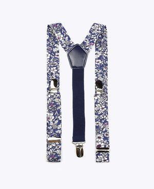 Hosenträger Kinder Liberty Blau n°1 Baumwolle «Clovis»