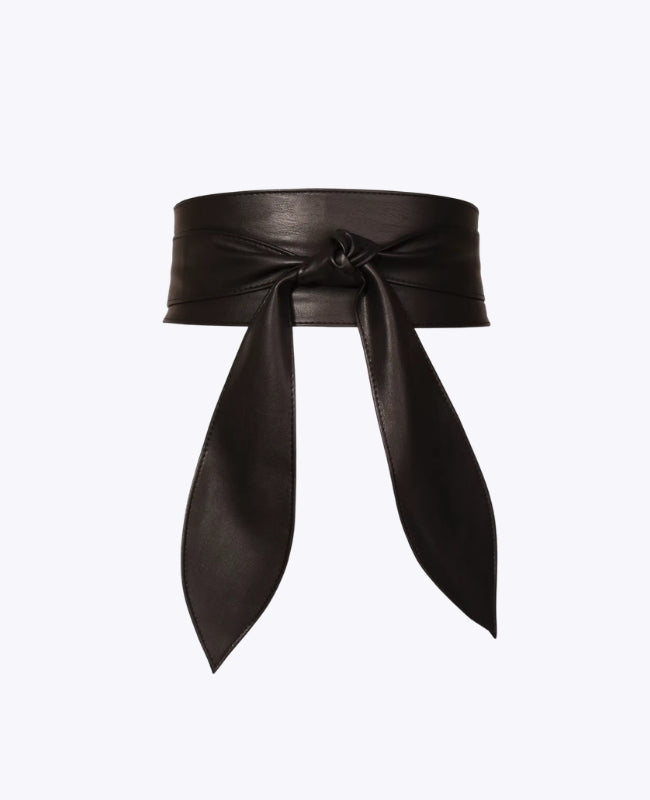 Bindegürtel Schwarz Damen Leder "Mathilde"