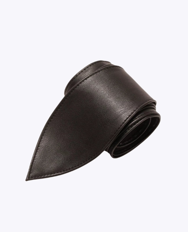 Bindegürtel für Kleider Schwarz Damen Leder "Mathilde"