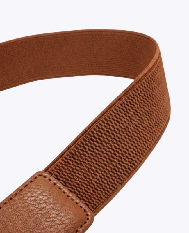 Elastischer Kleidergürtel Braun Damen Leder "Louise"