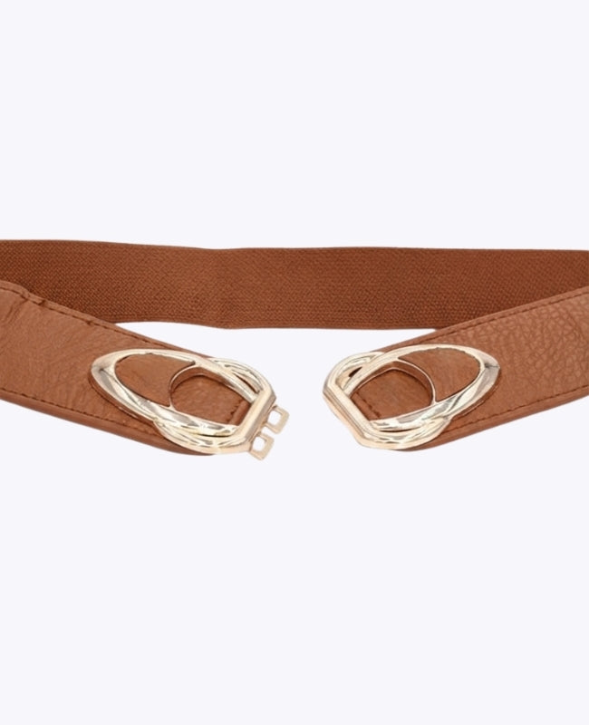 Elastischer Kleidergürtel Braun Damen Leder "Louise"
