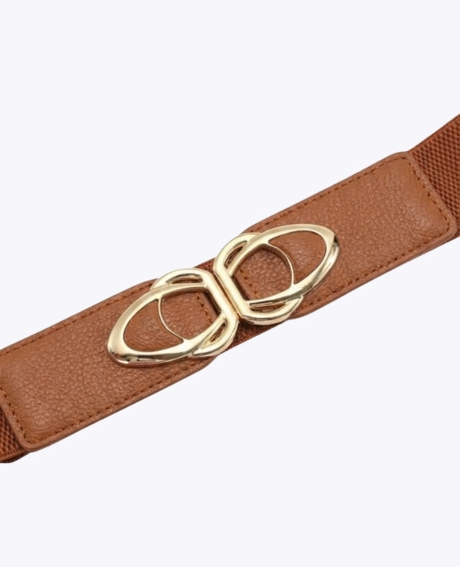 Elastischer Kleidergürtel Braun Damen Leder "Louise"