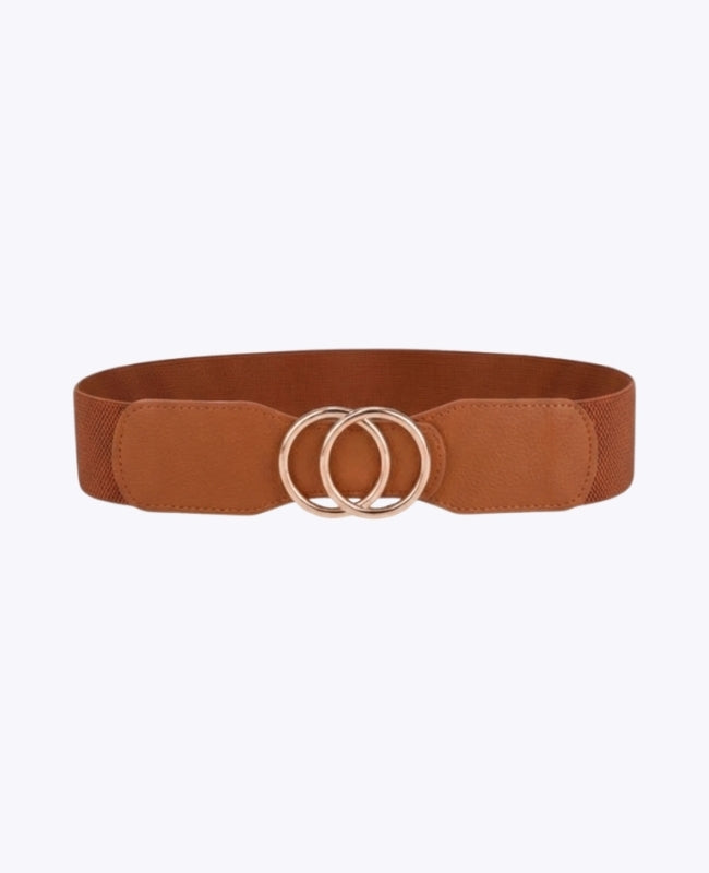 Elastischer Kleidgürtel Braun Damen Leder "Madeleine"
