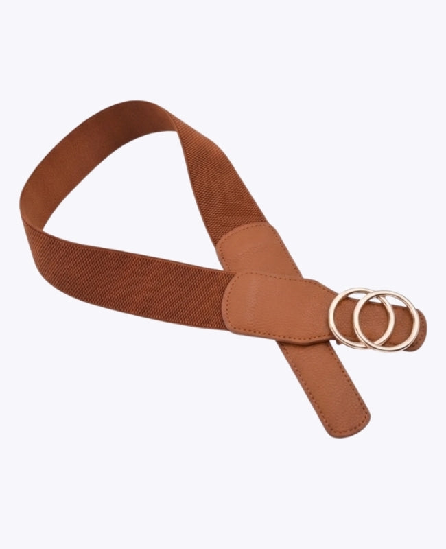 Elastischer Kleidergürtel Braun Damen Leder "Madeleine"