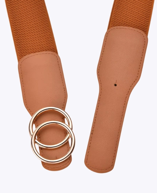 Elastischer Kleidergürtel Braun Damen Leder "Madeleine"