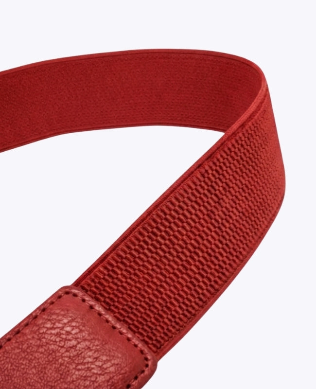 Elastischer Kleidergürtel Rot Damen Leder "Louise"