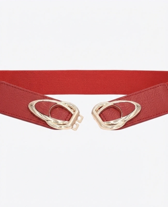 Elastischer Kleidergürtel Rot Damen Leder "Louise"