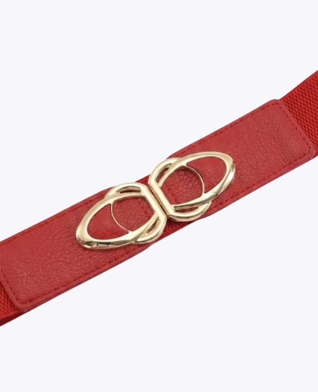 Elastischer Kleidergürtel Rot Damen Leder "Louise"