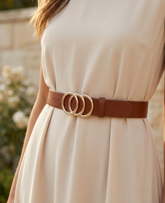 Kleidgürtel Braun Damen Leder "Clémence"