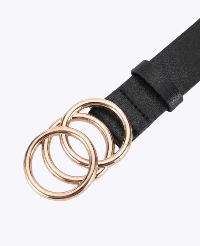Kleidergürtel Schwarz Damen Leder "Clémence"