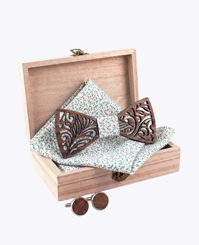 Geschenkbox Herren-Fliege Liberty aus Holz „Baptiste"