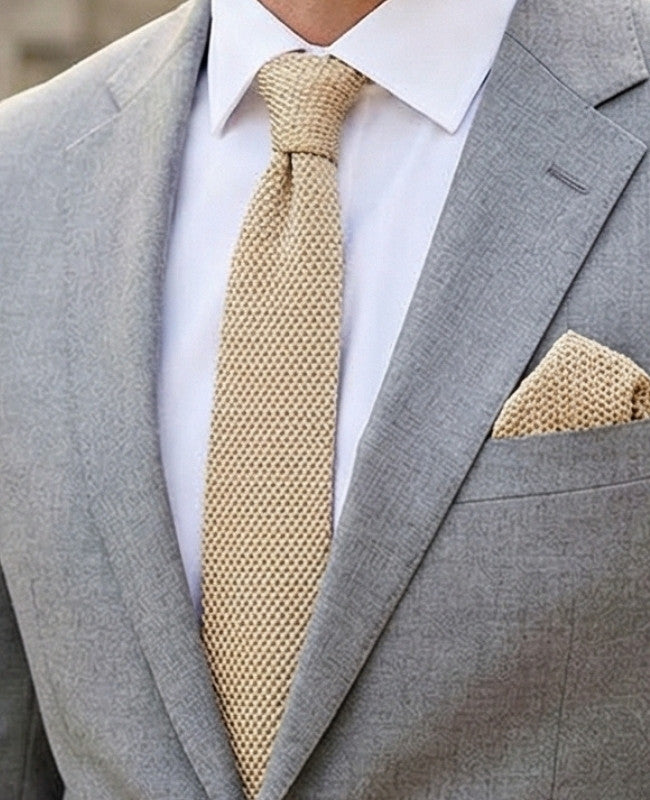 Cravate Doré Homme en Tricot «Léon»