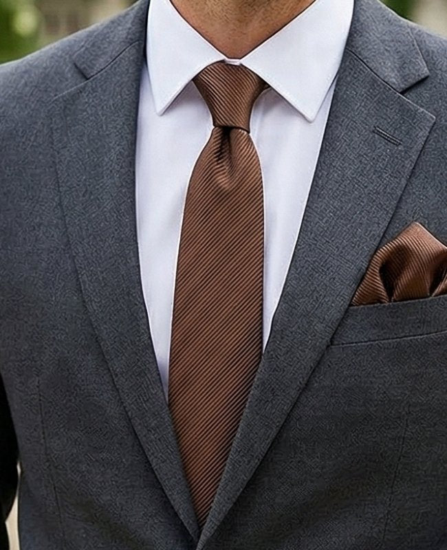 Krawatte Braun Herren Polyester «Lucien»