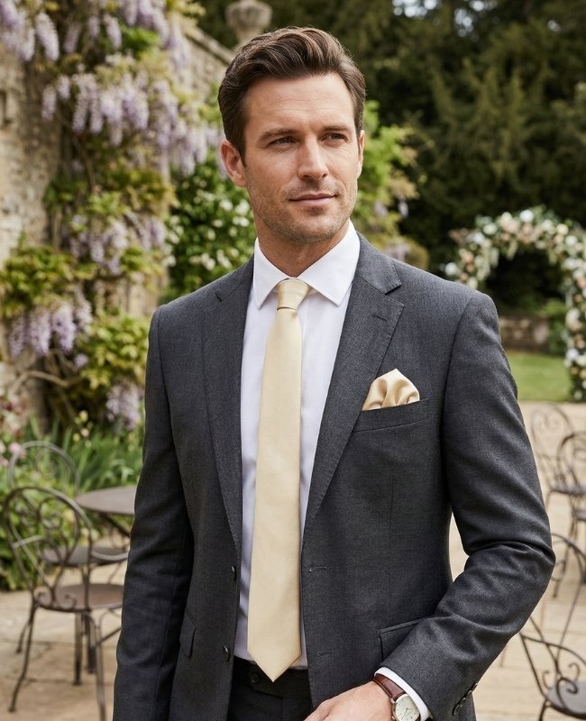 Krawatte Gold n°2 Herren aus Polyester «Jules»