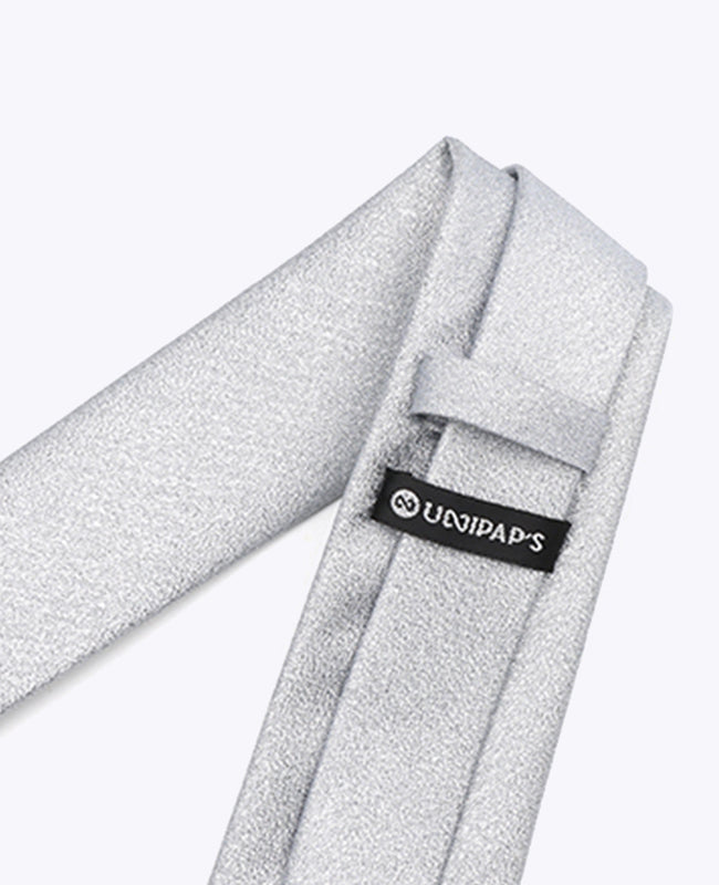 Krawatte mit Pailletten Silber n°2 Herren aus Polyester | Isidore - Unipap's
