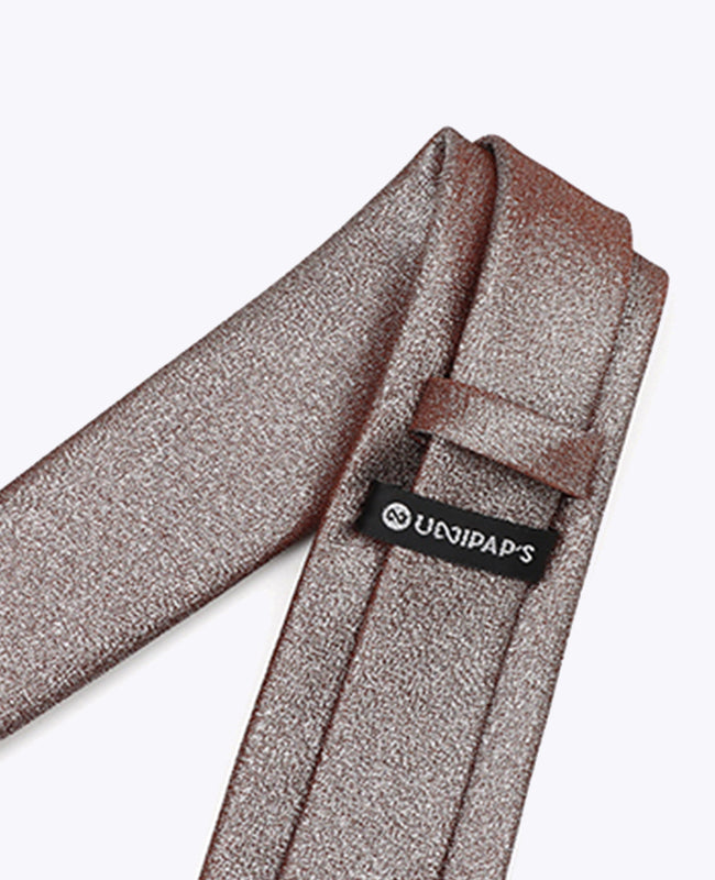 Glitzer-Krawatte Braun n°1 Herren aus Polyester | Isidore - Unipap's