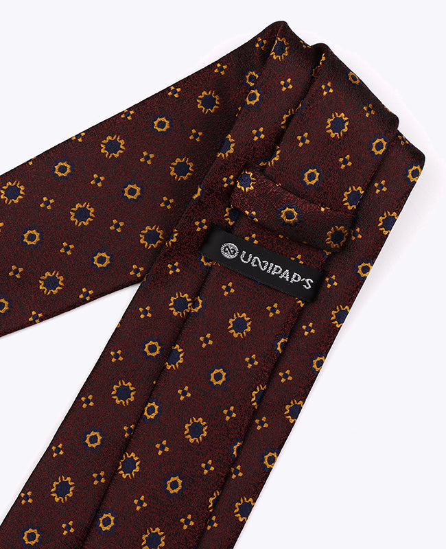 Krawatte Rot Nr. 1 mit Muster Herren aus Polyester «Edmond»