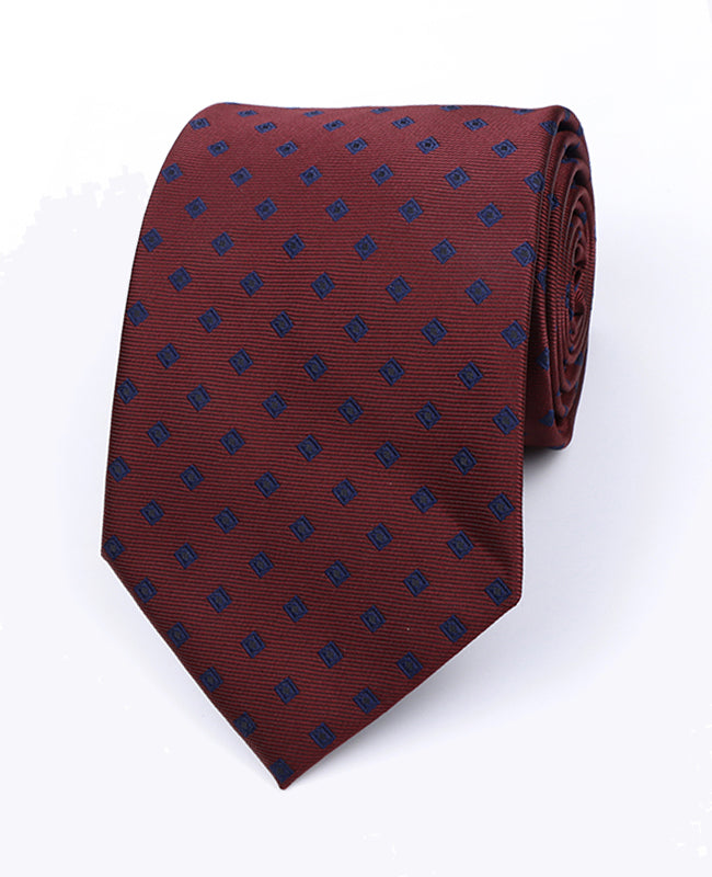 Krawatte Rot n°2 gemustert für Herren aus Polyester «Edmond»